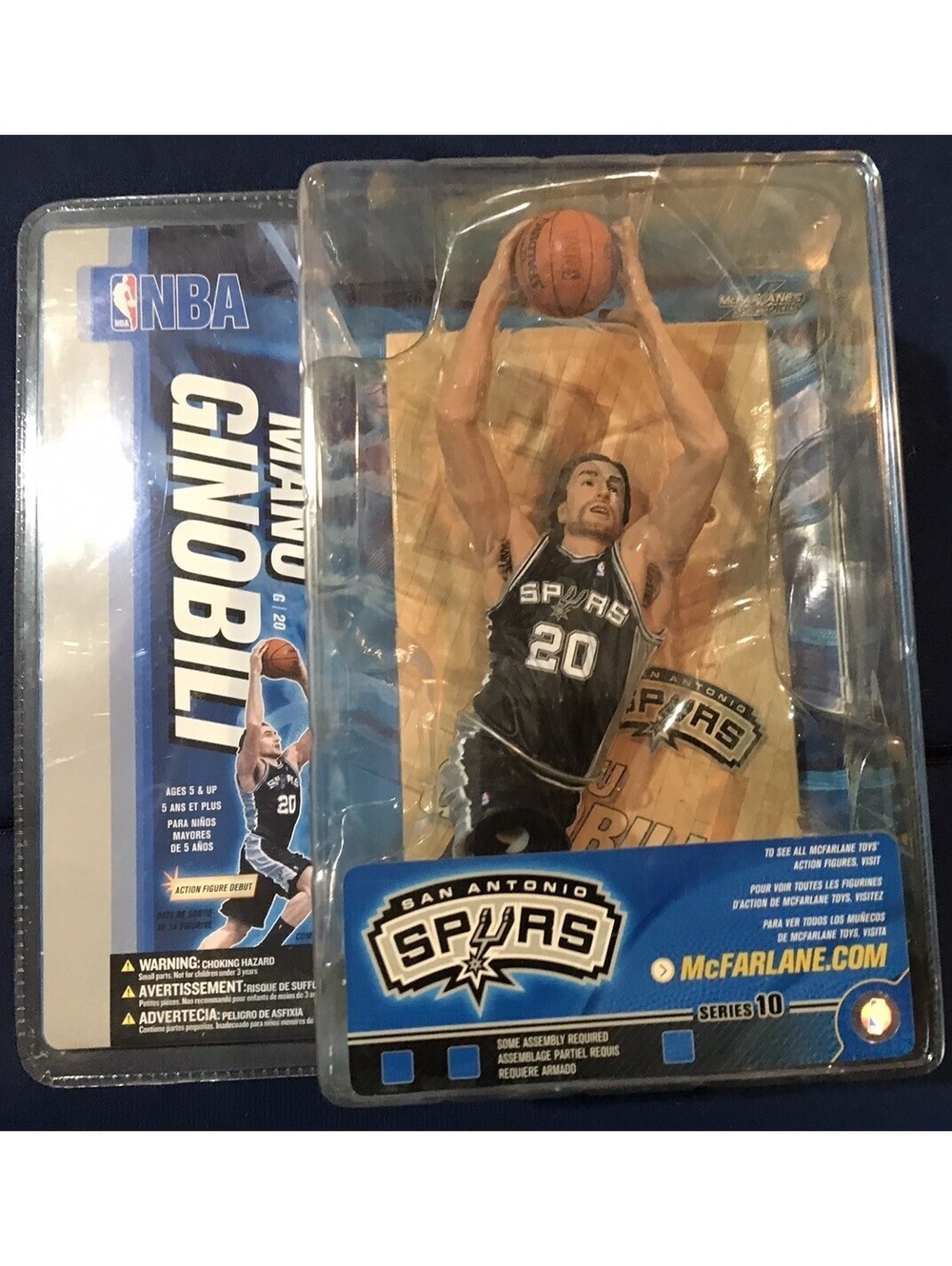 San Antonio Legend MANU GINOBILI Action Figure From McFarlane Series 10.